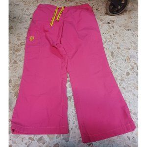 Spread Good Cheer Woman's Scrub Bottoms Small Bright Pink